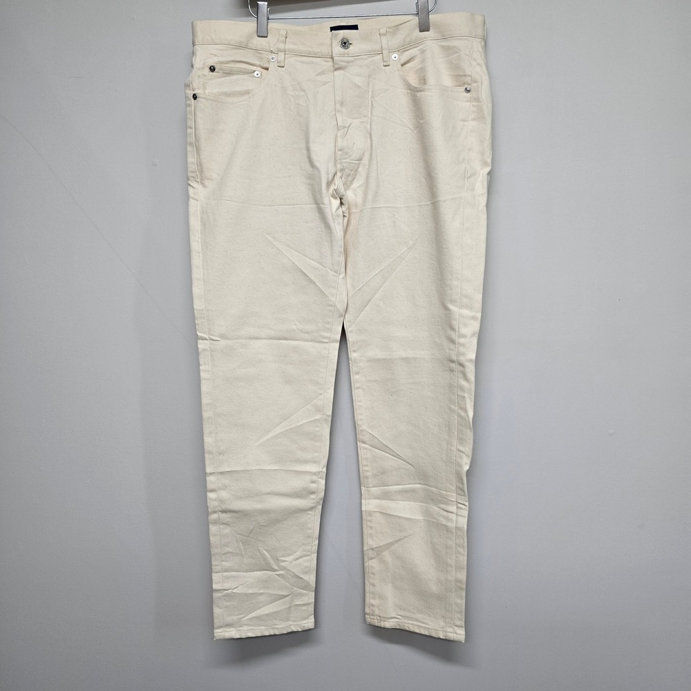 Proper Cloth Jeans Mens 36x31 Natural Japanese Organic Stretch Denim Cream